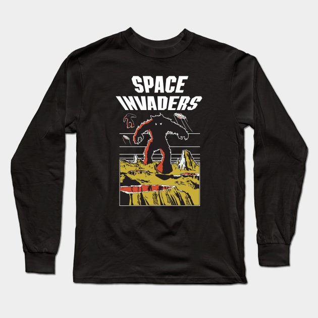 Space Invaders Long Sleeve T-Shirt by Chewbaccadoll